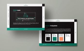 Darstellung zweier Inhaltsseiten des Brand Manuals für das TPO.