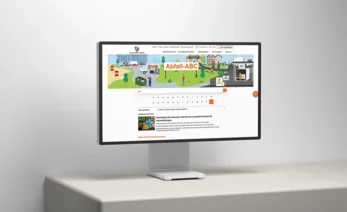 Desktop mit Ansicht der Startseite der Hamburger Stadtreinigung