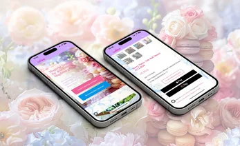 Webauftritt der Zauberküche, abgebildet auf zwei Smartphones.